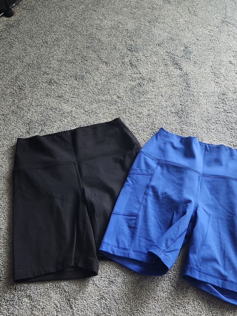 Women’s High-Rise Bike Shorts — Black and Blue